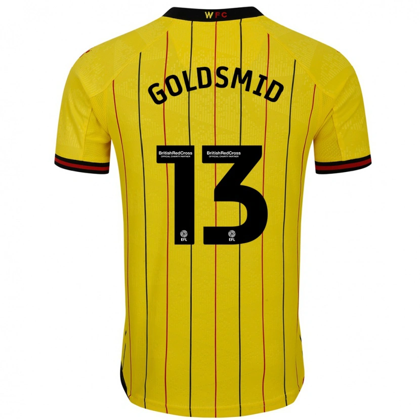 Danxen Barn Jacqui Goldsmid #13 Gul Svart Hemmatröja Matchtröjor 2024/25 Tröjor T-Tröja