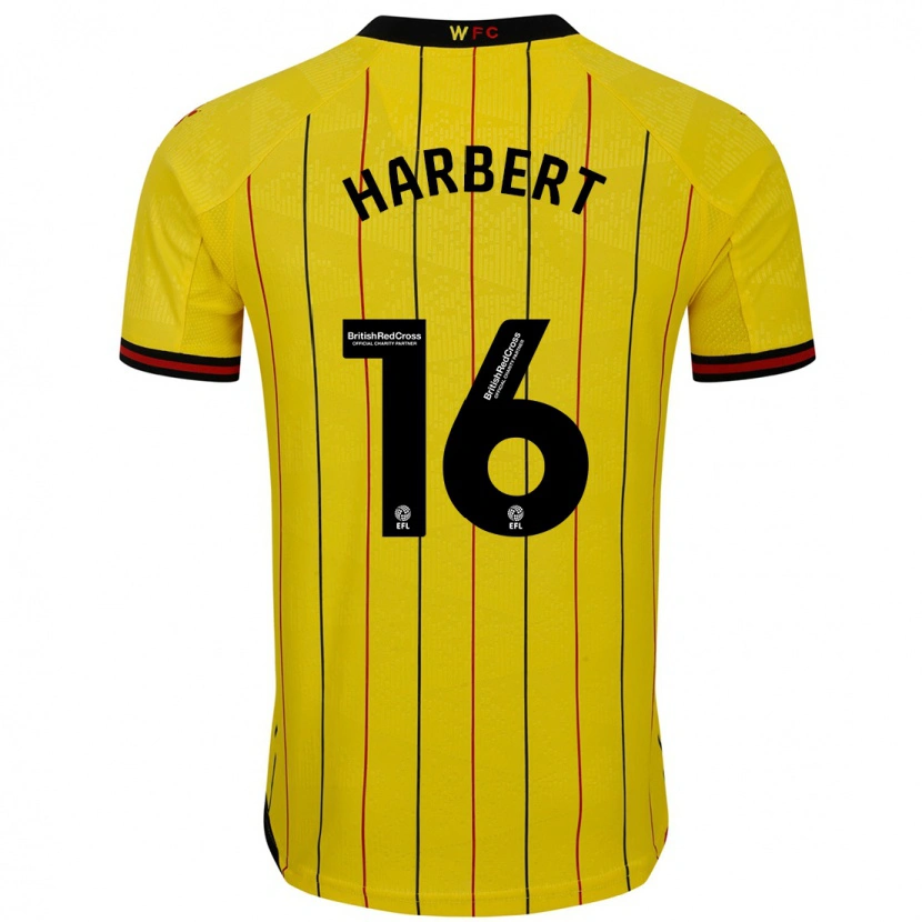 Danxen Barn Laila Harbert #16 Gul Svart Hemmatröja Matchtröjor 2024/25 Tröjor T-Tröja