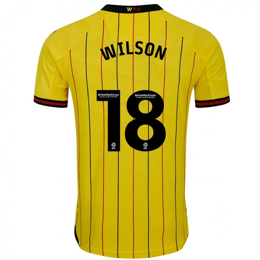 Danxen Barn Poppy Wilson #18 Gul Svart Hemmatröja Matchtröjor 2024/25 Tröjor T-Tröja