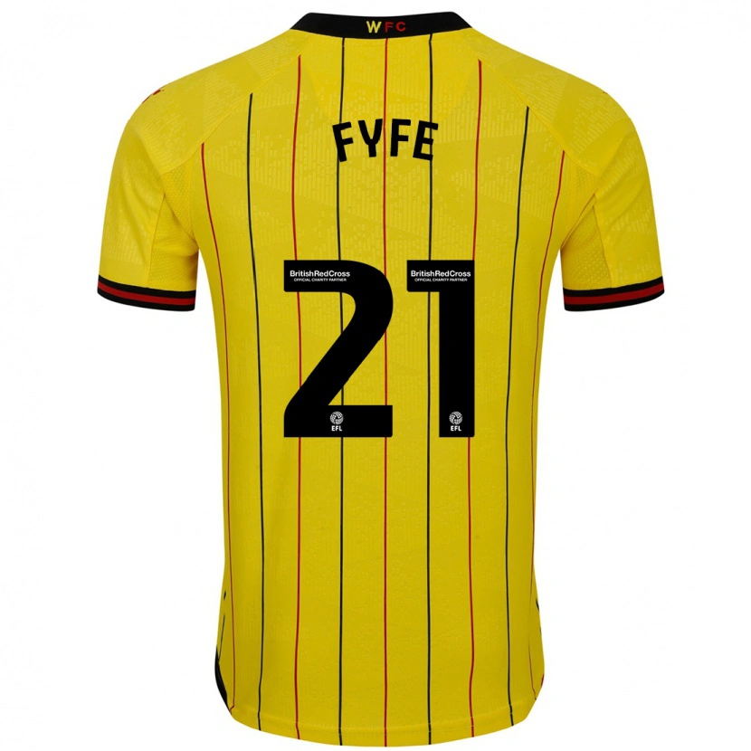 Danxen Barn Flo Fyfe #21 Gul Svart Hemmatröja Matchtröjor 2024/25 Tröjor T-Tröja