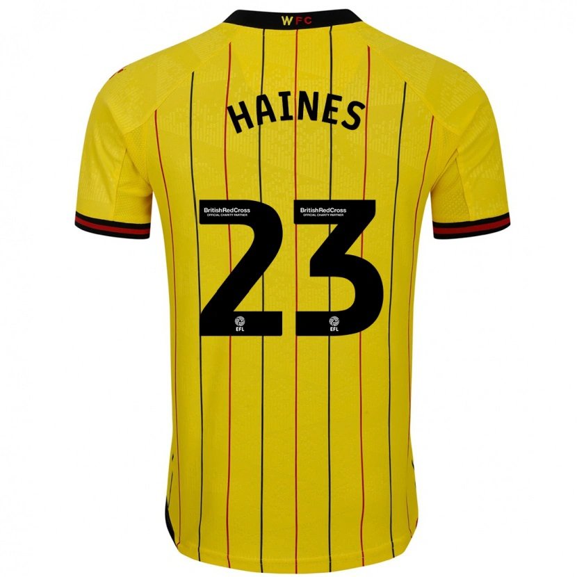 Danxen Barn Coral-Jade Haines #23 Gul Svart Hemmatröja Matchtröjor 2024/25 Tröjor T-Tröja