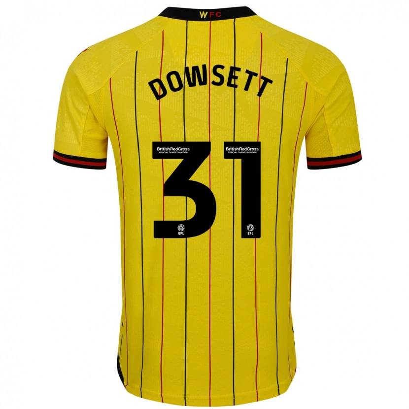 Danxen Barn Rebekah Dowsett #31 Gul Svart Hemmatröja Matchtröjor 2024/25 Tröjor T-Tröja