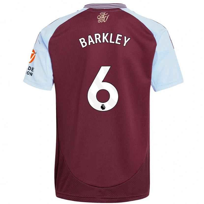 Danxen Barn Ross Barkley #6 Vinröd Himmelsblå Hemmatröja Matchtröjor 2024/25 Tröjor T-Tröja