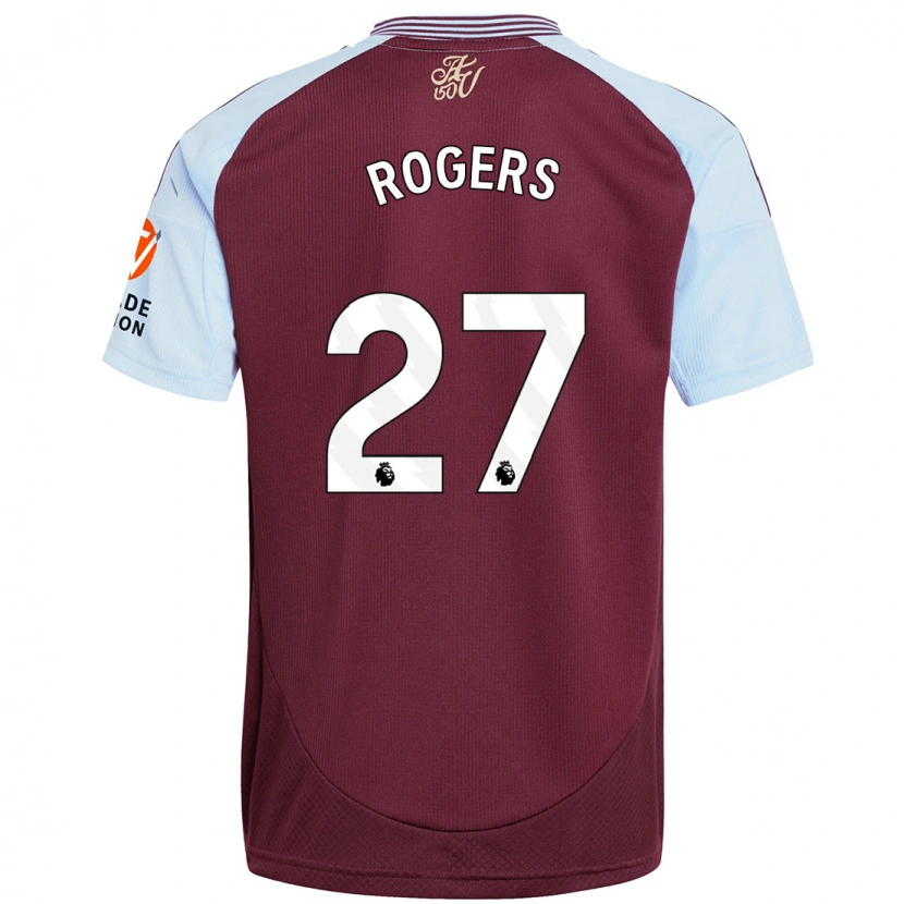 Danxen Barn Morgan Rogers #27 Vinröd Himmelsblå Hemmatröja Matchtröjor 2024/25 Tröjor T-Tröja
