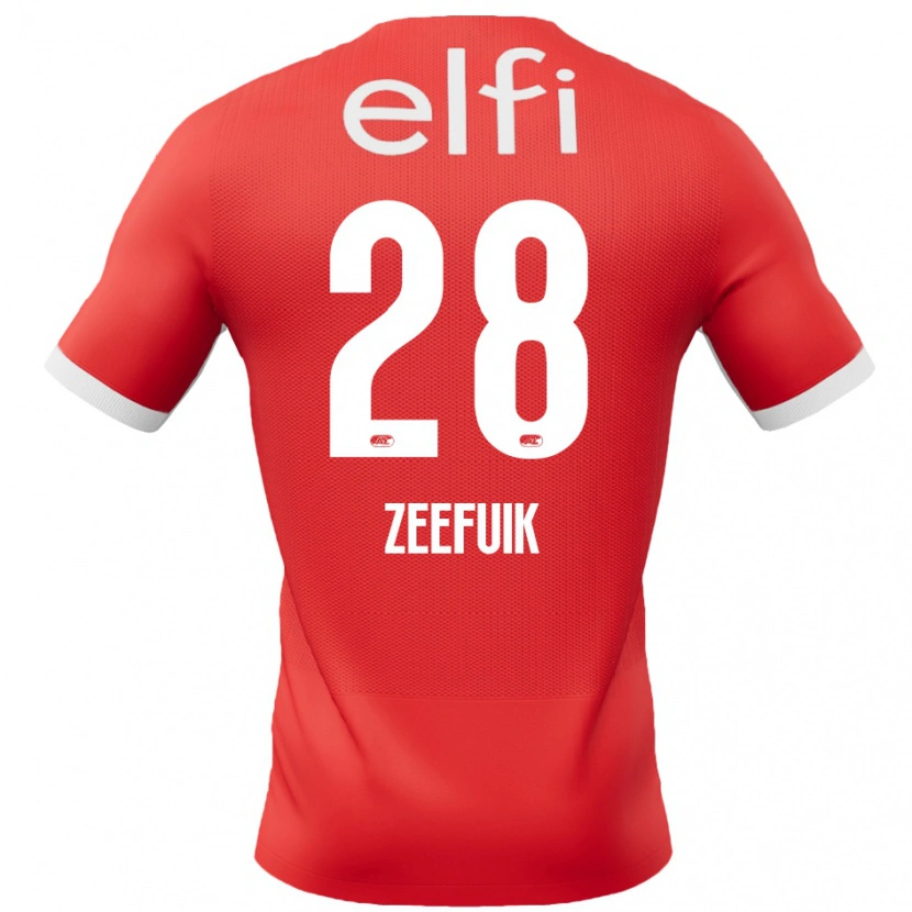 Danxen Barn Lequincio Zeefuik #28 Röd Vit Hemmatröja Matchtröjor 2024/25 Tröjor T-Tröja