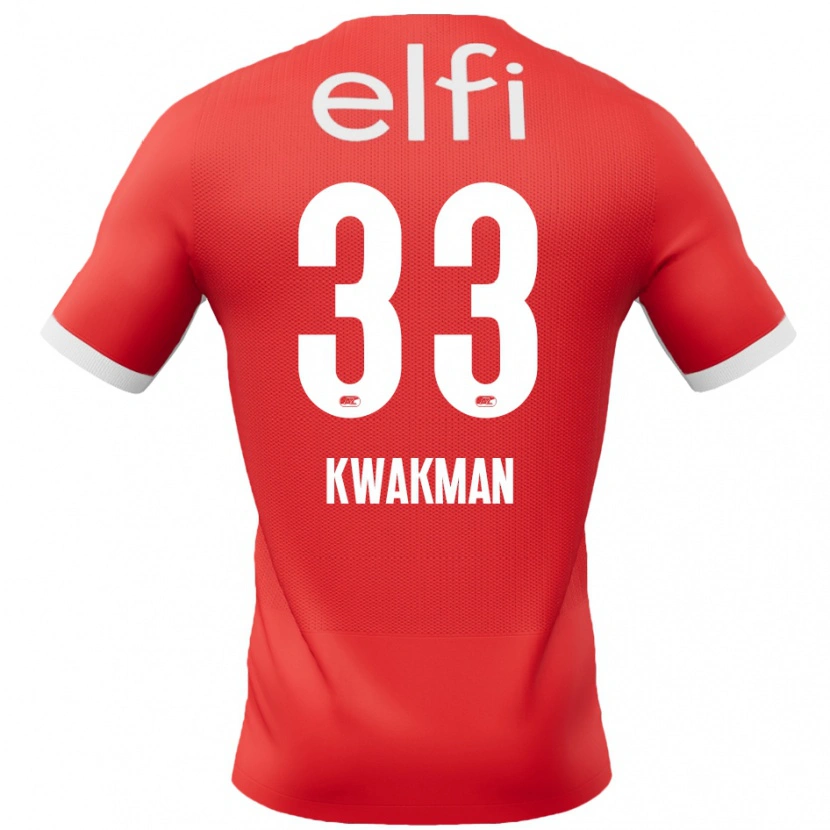 Danxen Barn Dave Kwakman #33 Röd Vit Hemmatröja Matchtröjor 2024/25 Tröjor T-Tröja