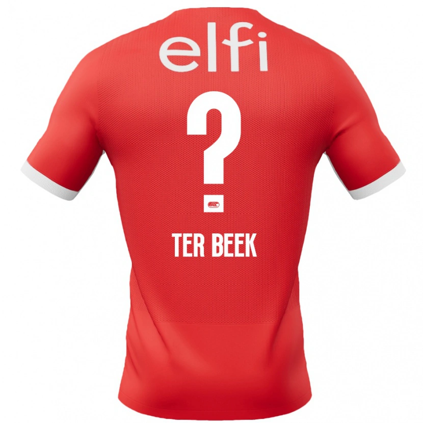 Danxen Barn Kai Ter Beek #0 Röd Vit Hemmatröja Matchtröjor 2024/25 Tröjor T-Tröja