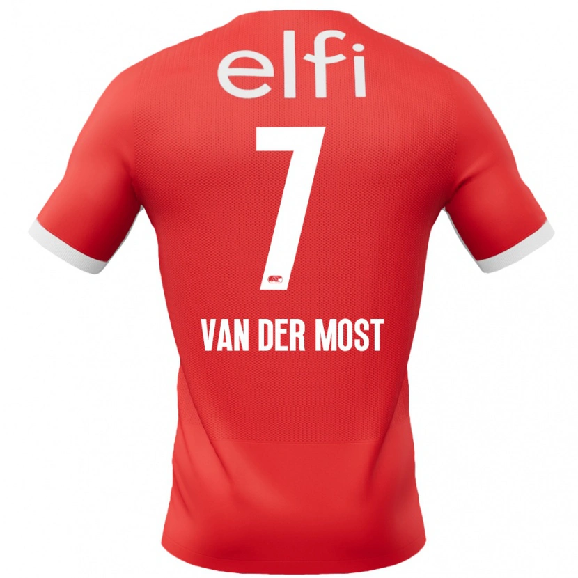 Danxen Barn Veerle Van Der Most #7 Röd Vit Hemmatröja Matchtröjor 2024/25 Tröjor T-Tröja