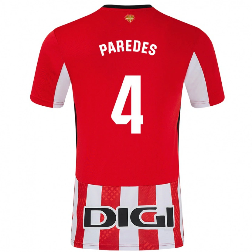 Danxen Barn Aitor Paredes #4 Röd Vit Hemmatröja Matchtröjor 2024/25 Tröjor T-Tröja