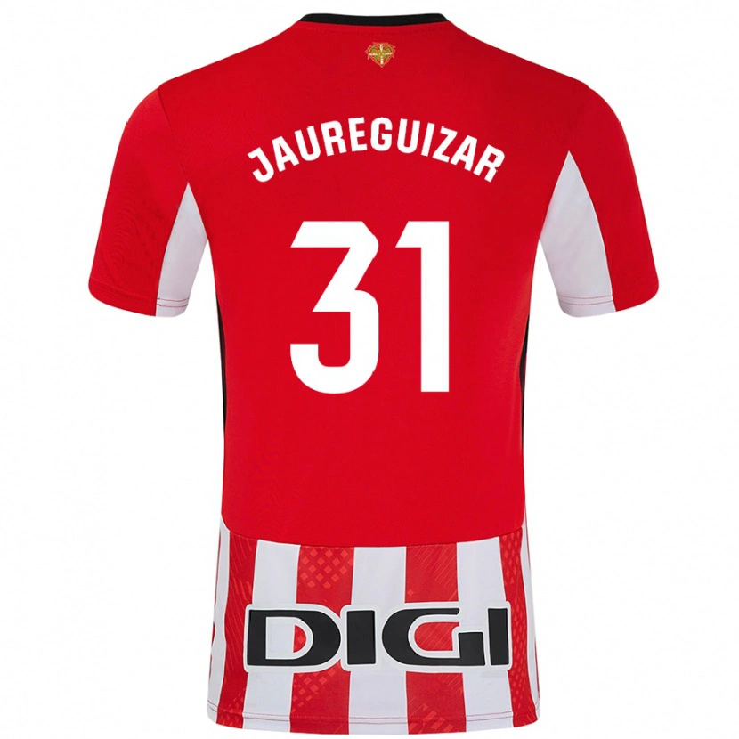 Danxen Barn Mikel Jauregizar #31 Röd Vit Hemmatröja Matchtröjor 2024/25 Tröjor T-Tröja
