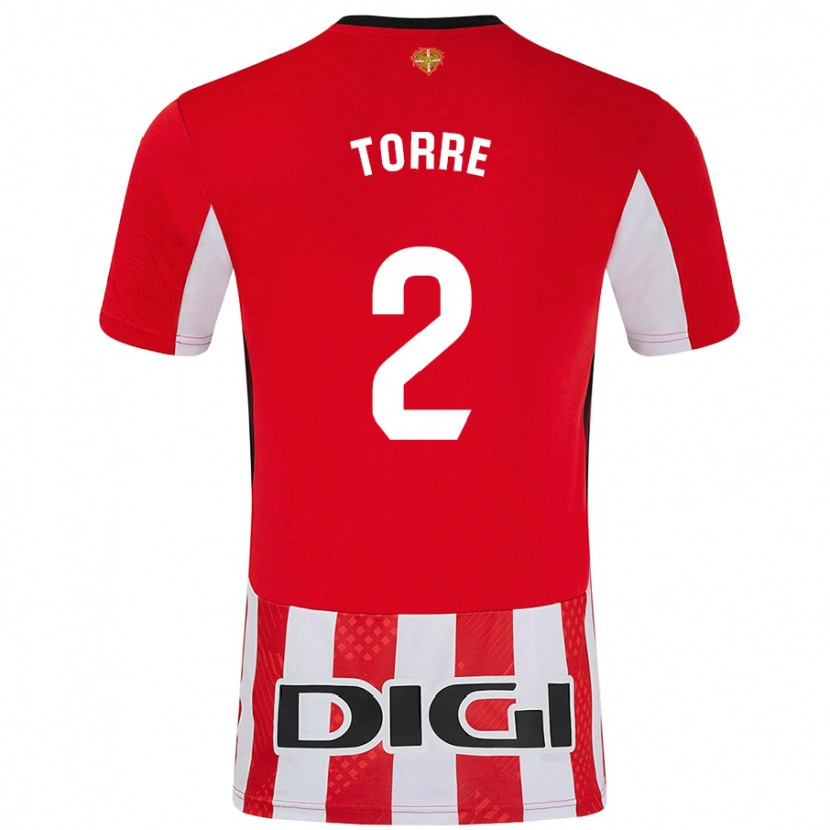 Danxen Barn Maddi Torre #2 Röd Vit Hemmatröja Matchtröjor 2024/25 Tröjor T-Tröja