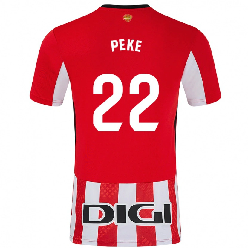 Danxen Barn Ainize Barea Nuñez #22 Röd Vit Hemmatröja Matchtröjor 2024/25 Tröjor T-Tröja