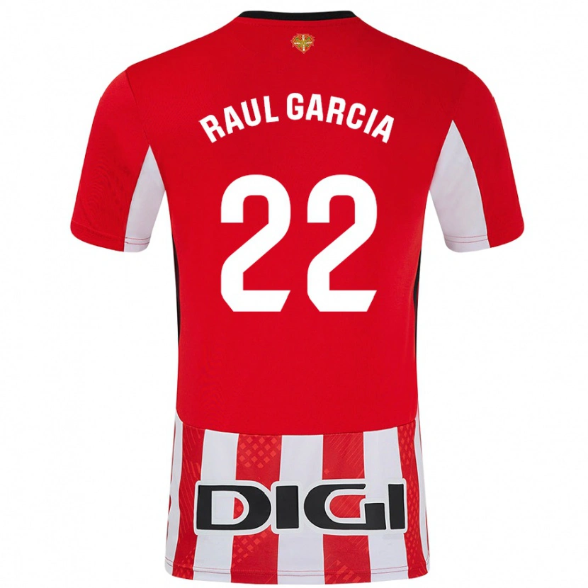 Danxen Barn Raúl García #22 Röd Vit Hemmatröja Matchtröjor 2024/25 Tröjor T-Tröja