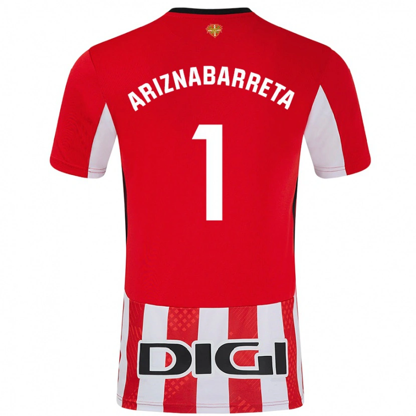 Danxen Barn Oier Ariznabarreta #1 Röd Vit Hemmatröja Matchtröjor 2024/25 Tröjor T-Tröja