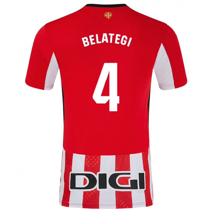 Danxen Barn Danel Belategi #4 Röd Vit Hemmatröja Matchtröjor 2024/25 Tröjor T-Tröja