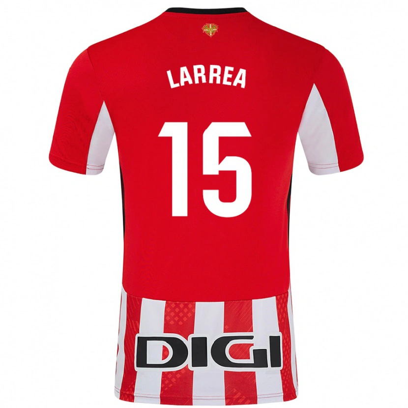 Danxen Barn Beñat Larrea #15 Röd Vit Hemmatröja Matchtröjor 2024/25 Tröjor T-Tröja