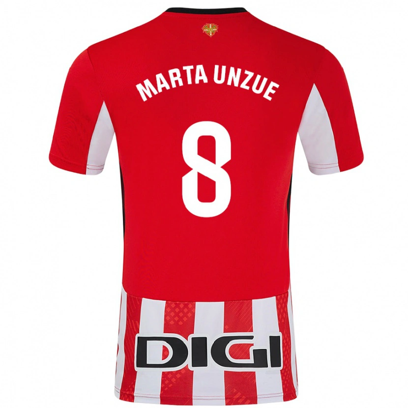Danxen Barn Marta Unzué Urdániz #8 Röd Vit Hemmatröja Matchtröjor 2024/25 Tröjor T-Tröja