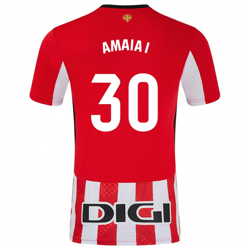 Danxen Barn Amaia Iribarren Arteta #30 Röd Vit Hemmatröja Matchtröjor 2024/25 Tröjor T-Tröja