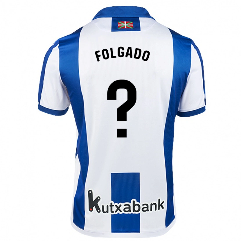 Danxen Barn Theo Folgado #0 Vit Blå Hemmatröja Matchtröjor 2024/25 Tröjor T-Tröja