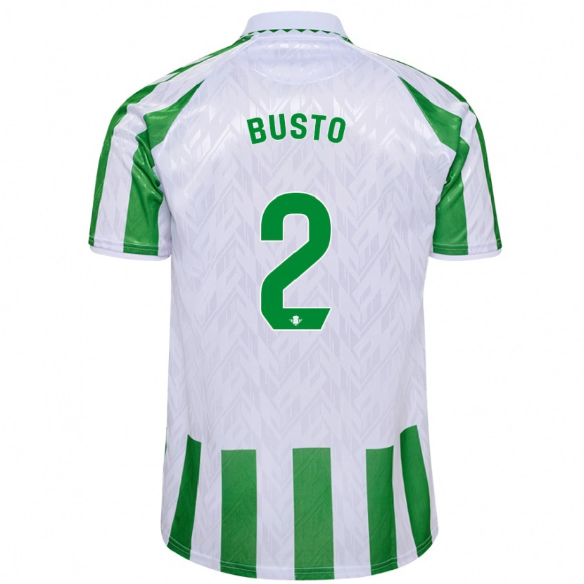 Danxen Barn Pablo Busto #2 Gröna Vita Ränder Hemmatröja Matchtröjor 2024/25 Tröjor T-Tröja