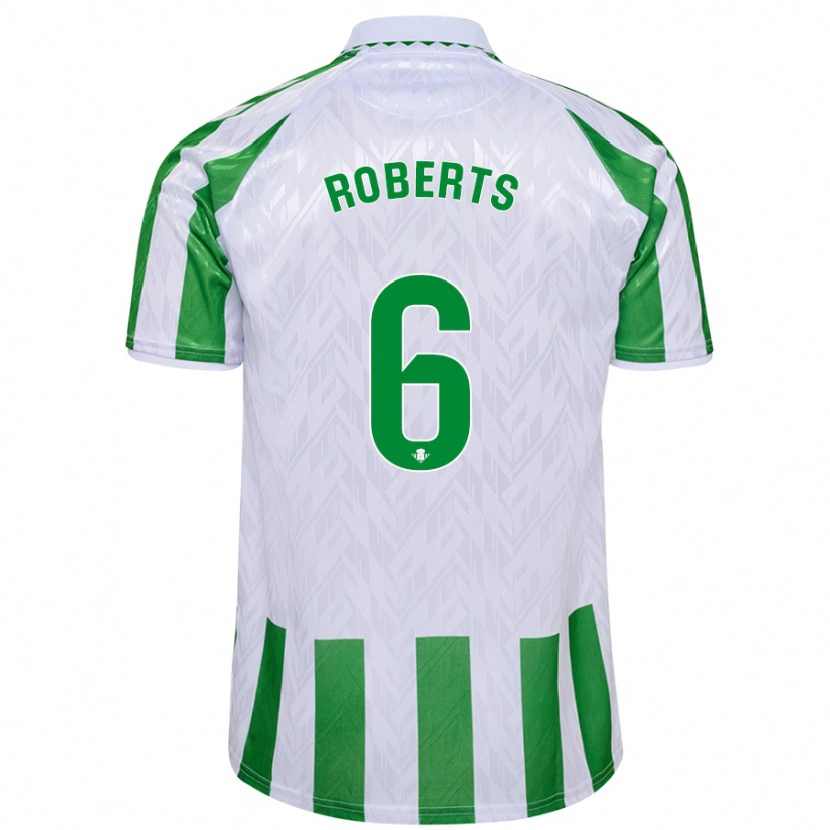 Danxen Barn Rhiannon Roberts #6 Gröna Vita Ränder Hemmatröja Matchtröjor 2024/25 Tröjor T-Tröja