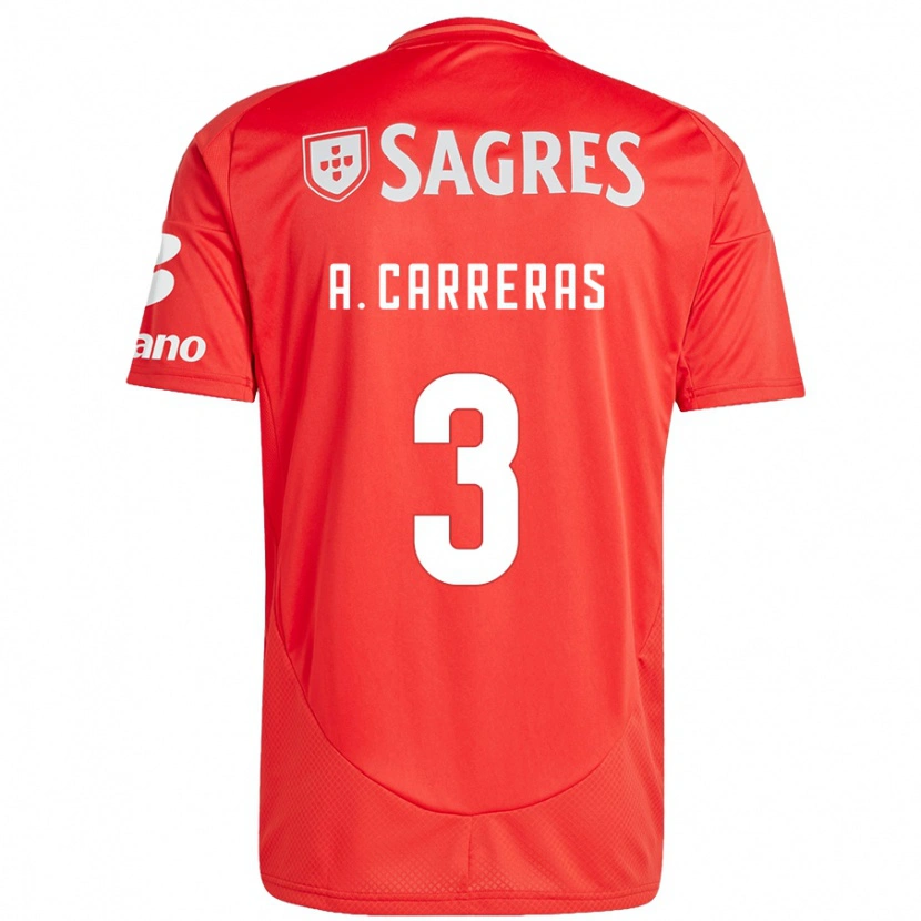 Danxen Barn Álvaro Carreras #3 Röd Vit Hemmatröja Matchtröjor 2024/25 Tröjor T-Tröja