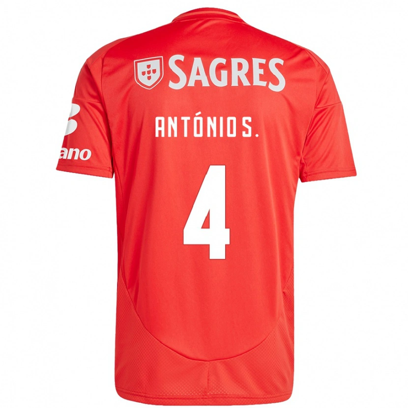 Danxen Barn António Silva #4 Röd Vit Hemmatröja Matchtröjor 2024/25 Tröjor T-Tröja