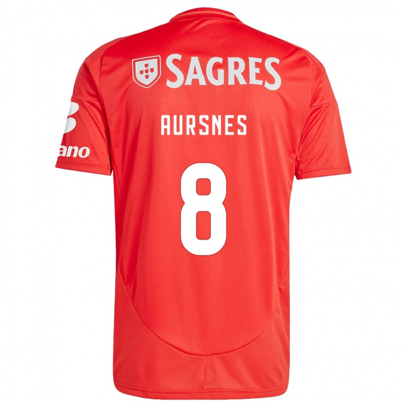 Danxen Barn Fredrik Aursnes #8 Röd Vit Hemmatröja Matchtröjor 2024/25 Tröjor T-Tröja