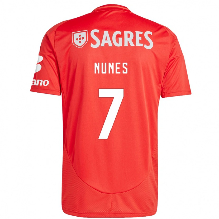 Danxen Barn Bernardo Nunes #7 Röd Vit Hemmatröja Matchtröjor 2024/25 Tröjor T-Tröja