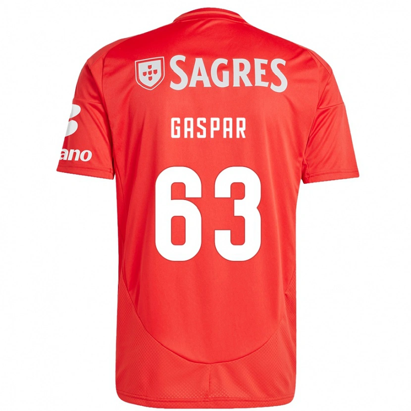 Danxen Barn Guilherme Gaspar #63 Röd Vit Hemmatröja Matchtröjor 2024/25 Tröjor T-Tröja