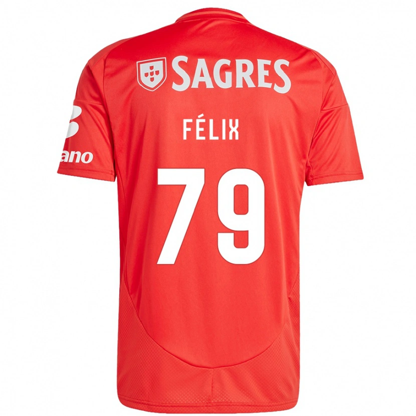 Danxen Barn Hugo Félix #79 Röd Vit Hemmatröja Matchtröjor 2024/25 Tröjor T-Tröja