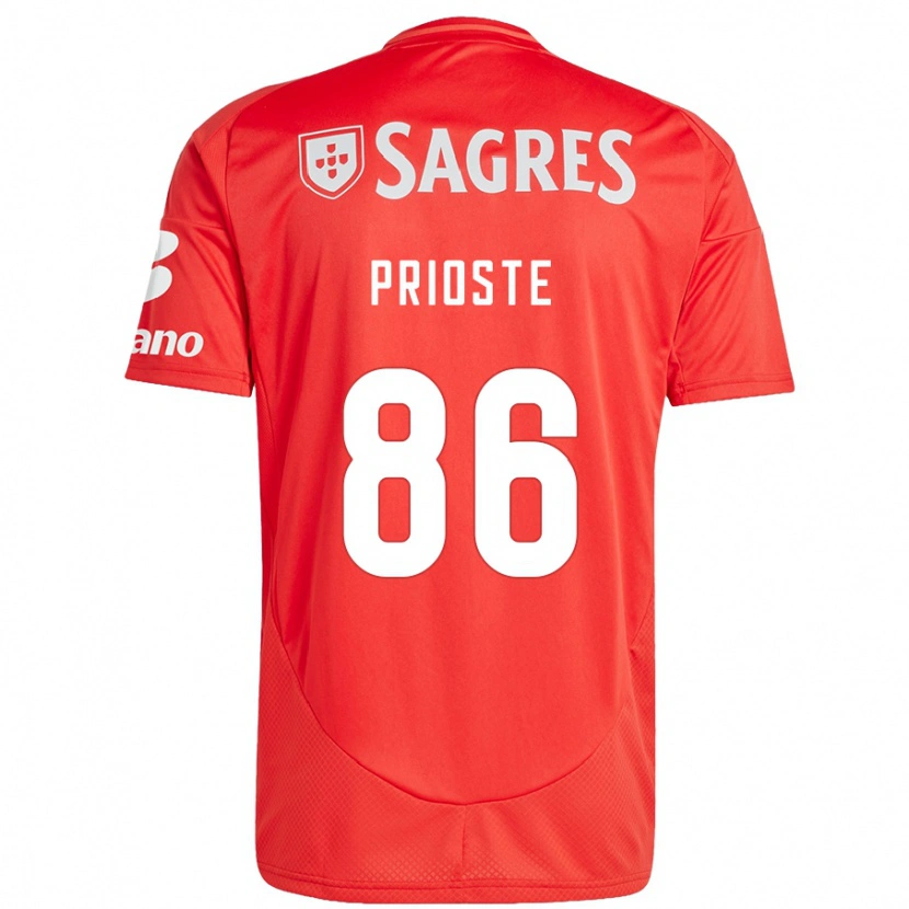Danxen Barn Diogo Prioste #86 Röd Vit Hemmatröja Matchtröjor 2024/25 Tröjor T-Tröja