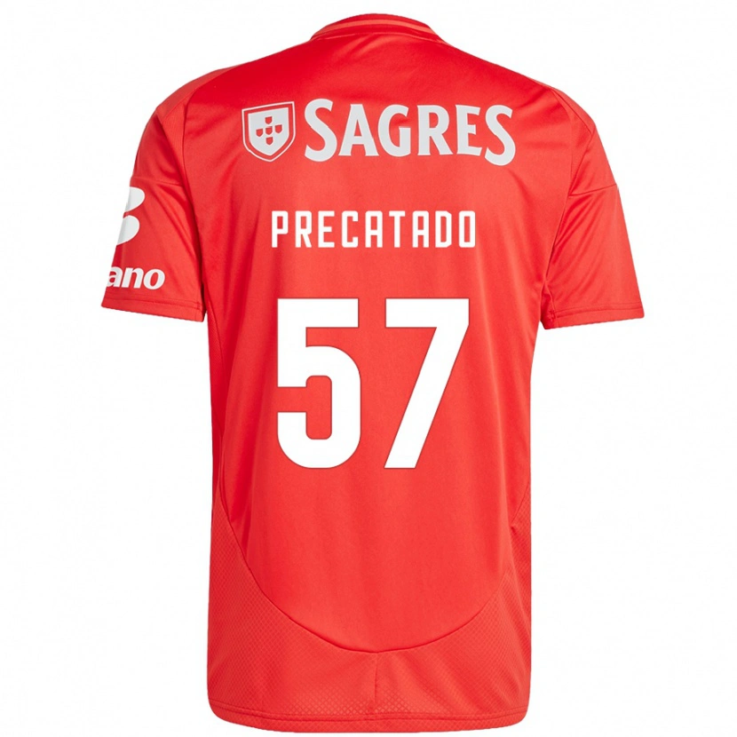 Danxen Barn Precatado #57 Röd Vit Hemmatröja Matchtröjor 2024/25 Tröjor T-Tröja