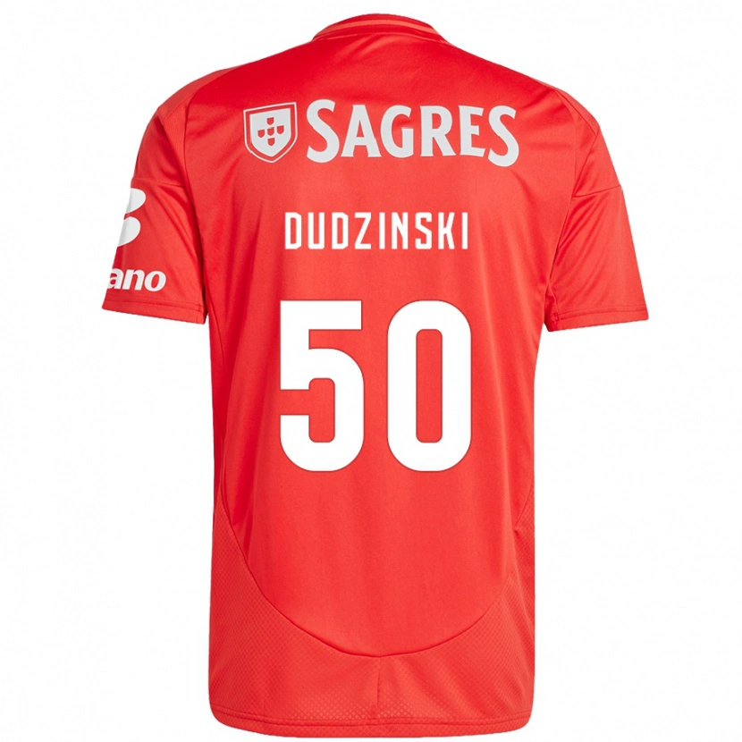 Danxen Barn Marcel Dudzinski #50 Röd Vit Hemmatröja Matchtröjor 2024/25 Tröjor T-Tröja