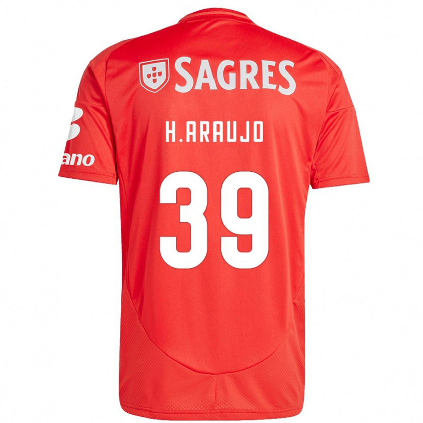 Danxen Barn Henrique Araujo #39 Röd Vit Hemmatröja Matchtröjor 2024/25 Tröjor T-Tröja