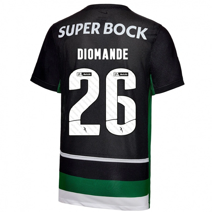 Danxen Barn Ousmane Diomande #26 Svart Vit Grön Hemmatröja Matchtröjor 2024/25 Tröjor T-Tröja