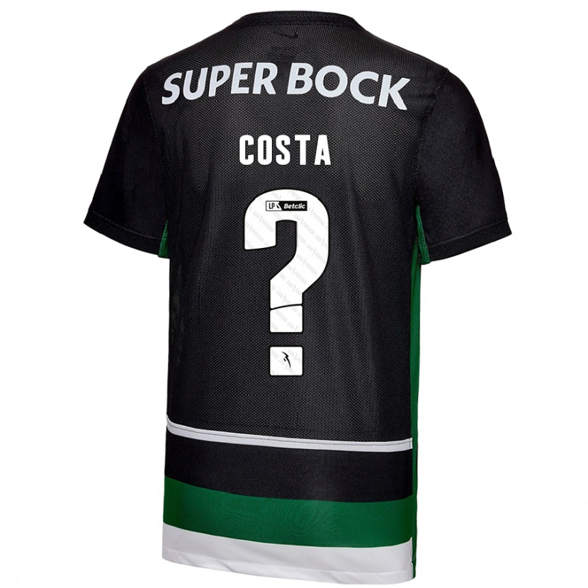 Danxen Barn Daniel Costa #0 Svart Vit Grön Hemmatröja Matchtröjor 2024/25 Tröjor T-Tröja
