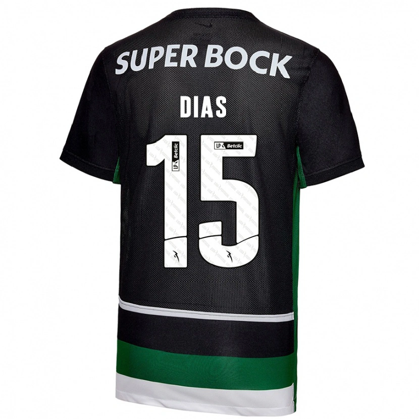Danxen Barn Rodrigo Dias #15 Svart Vit Grön Hemmatröja Matchtröjor 2024/25 Tröjor T-Tröja