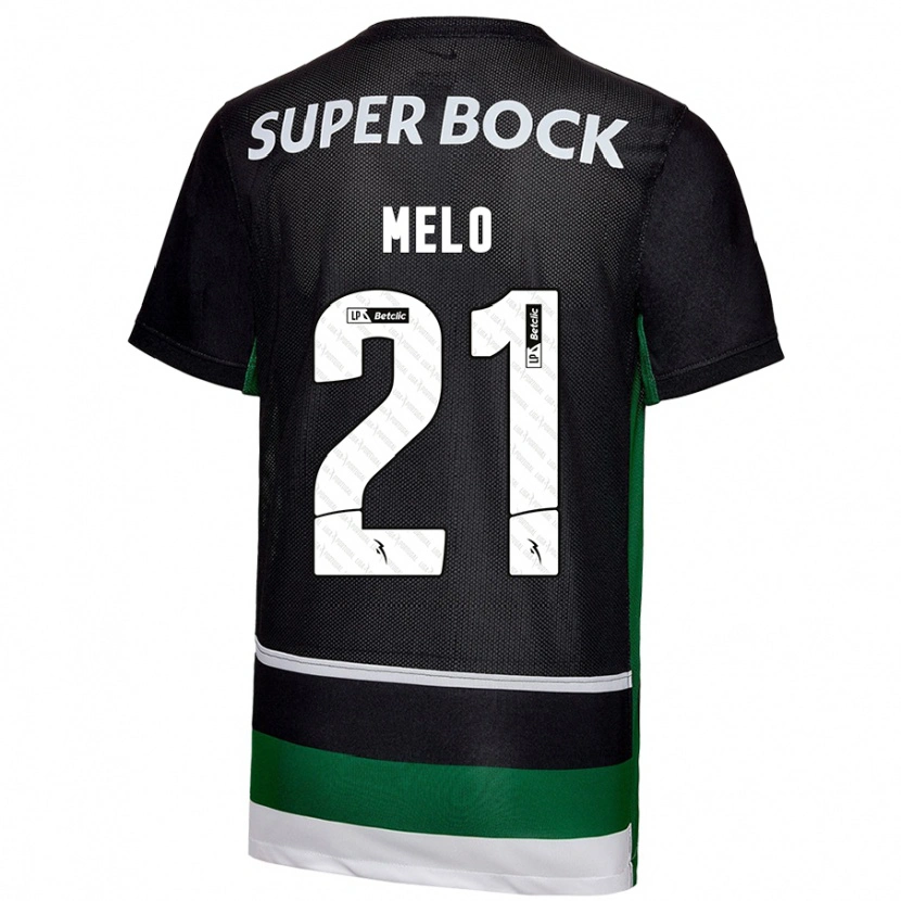Danxen Barn Gabriel Melo #21 Svart Vit Grön Hemmatröja Matchtröjor 2024/25 Tröjor T-Tröja