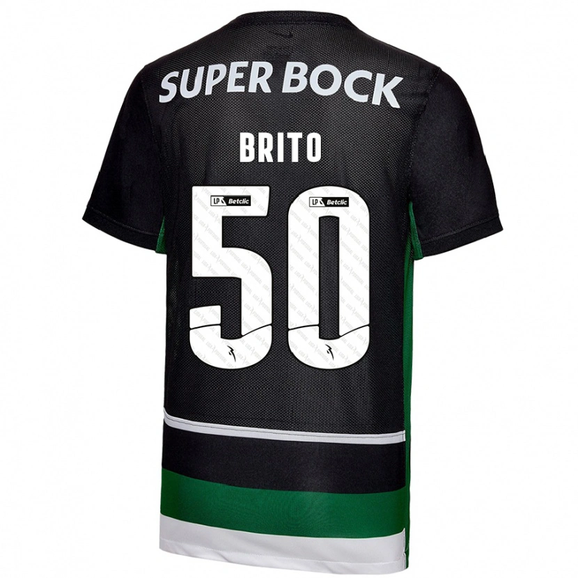 Danxen Barn Alexandre Brito #50 Svart Vit Grön Hemmatröja Matchtröjor 2024/25 Tröjor T-Tröja
