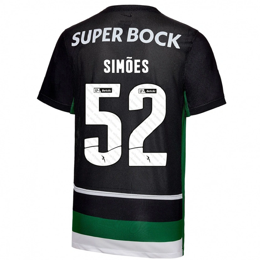 Danxen Barn João Simões #52 Svart Vit Grön Hemmatröja Matchtröjor 2024/25 Tröjor T-Tröja
