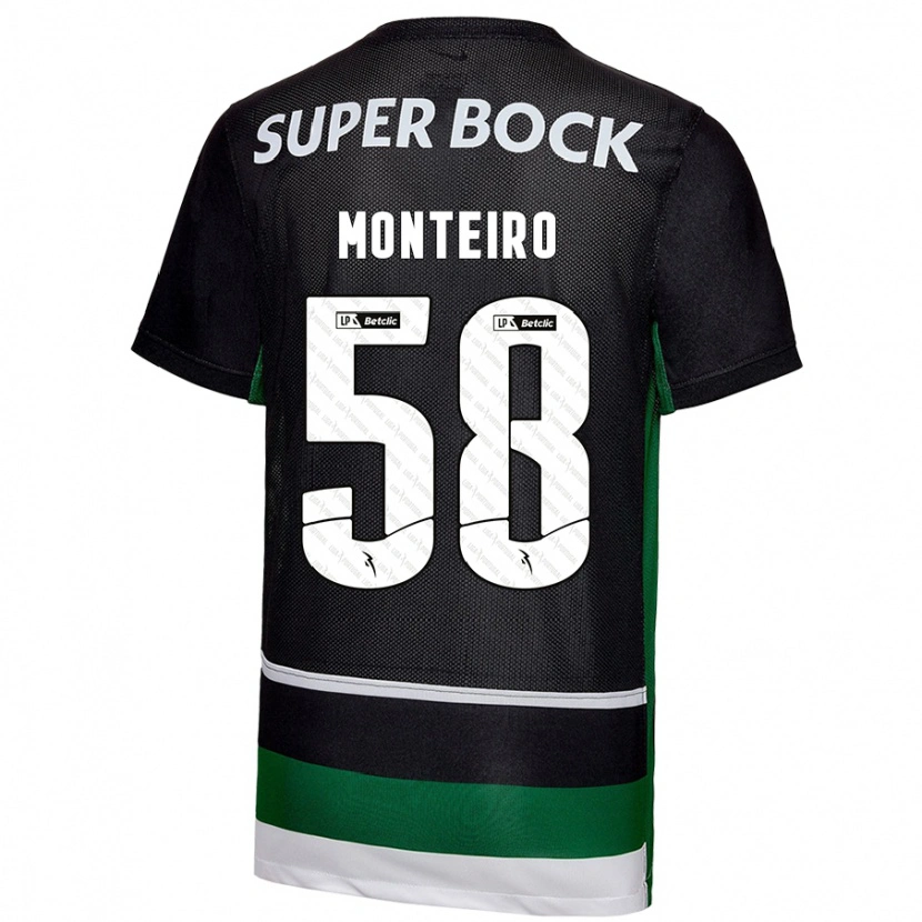 Danxen Barn David Monteiro #58 Svart Vit Grön Hemmatröja Matchtröjor 2024/25 Tröjor T-Tröja