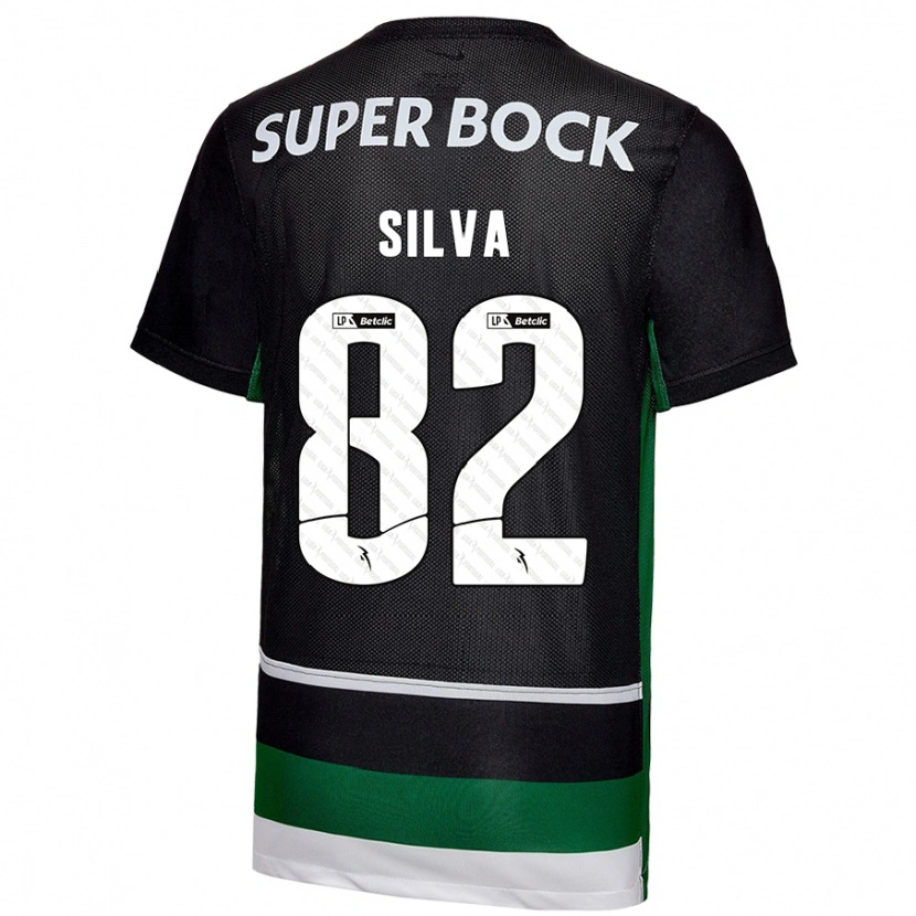 Danxen Barn Gabriel Silva #82 Svart Vit Grön Hemmatröja Matchtröjor 2024/25 Tröjor T-Tröja