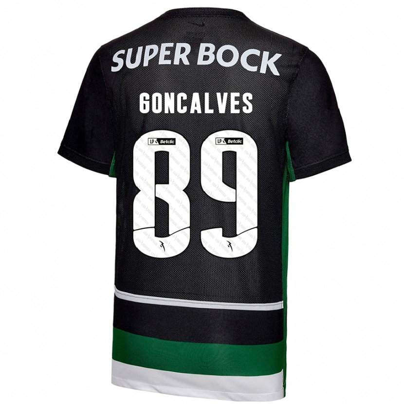 Danxen Barn André Gonçalves #89 Svart Vit Grön Hemmatröja Matchtröjor 2024/25 Tröjor T-Tröja
