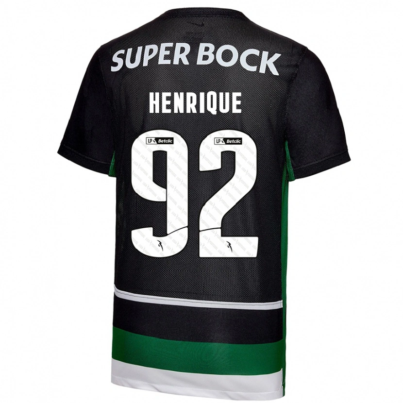 Danxen Barn Eduardo Henrique #92 Svart Vit Grön Hemmatröja Matchtröjor 2024/25 Tröjor T-Tröja