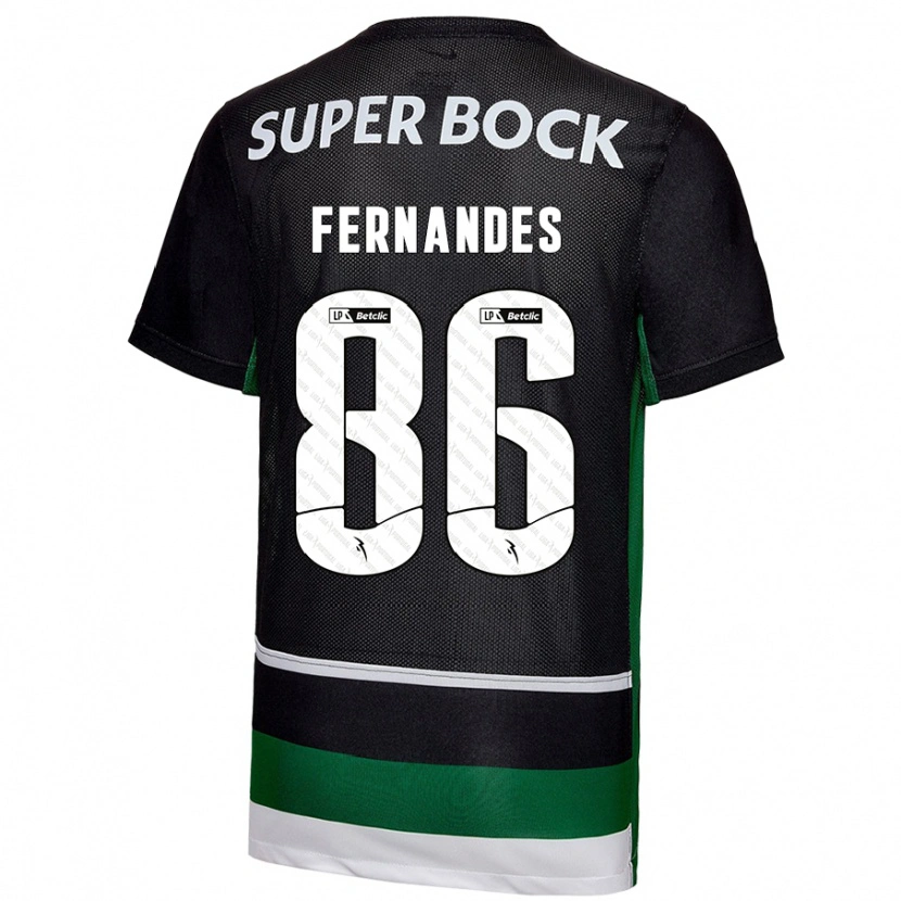 Danxen Barn Emanuel Fernandes #86 Svart Vit Grön Hemmatröja Matchtröjor 2024/25 Tröjor T-Tröja