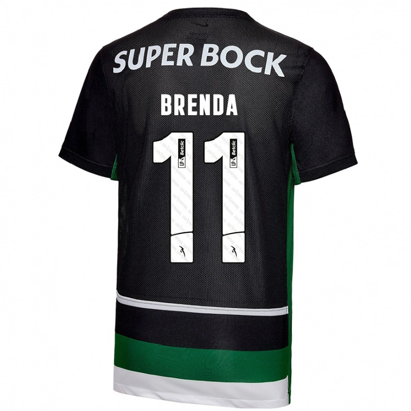Danxen Barn Brenda Pérez Soler #11 Svart Vit Grön Hemmatröja Matchtröjor 2024/25 Tröjor T-Tröja