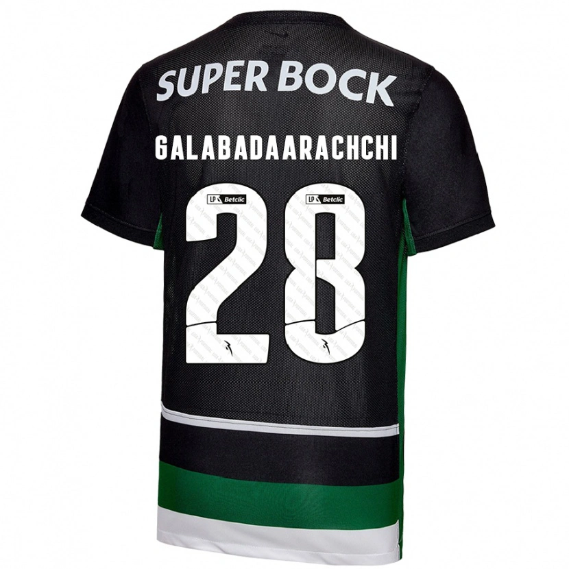 Danxen Barn Jacinta Galabadaarachchi #28 Svart Vit Grön Hemmatröja Matchtröjor 2024/25 Tröjor T-Tröja