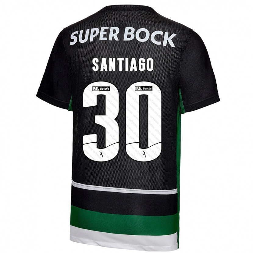 Danxen Barn Carolina Santiago #30 Svart Vit Grön Hemmatröja Matchtröjor 2024/25 Tröjor T-Tröja