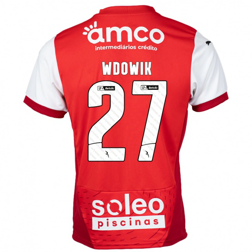 Danxen Barn Bartlomiej Wdowik #27 Röd Vit Hemmatröja Matchtröjor 2024/25 Tröjor T-Tröja